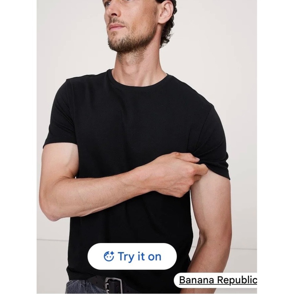 Banana Republic Luxe Touch Tee Mens XXL Black Cotton Crewneck Capsule Minimalist